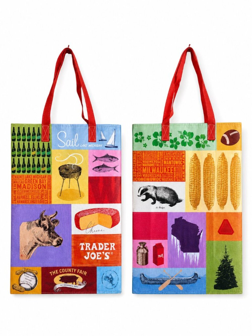 Trader Joe's Wisconsin Reusable Grocery Tote 6-Gallon Polypropylene NWT Bag